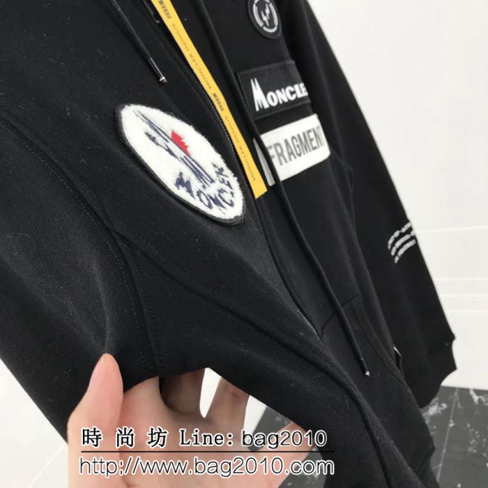 MONCLER蒙口 X Fragment 18SS蒙口藤原浩 閃電限定 Backstag螺紋棉男款衛衣 ydi1829
